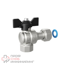 Шаровой кран LD угловой шаровой 3/4'' вн/накидная гайка бабочка LD PRIDE