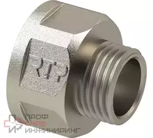 Переходник РосТурПласт, латунь, внутренняя/наружная резьба 1 1/4"х1/2", индивидуальная упаковка, никель, RTP