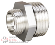 Ниппель переходной LD Pride DN25х20 (1"НР х 3/4"НР) латунь никель