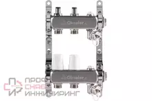 Блок коллекторный OKSELER с регулировочными клапанами, c дренажным краном и краном Маевского, 2 вых.,1x3/4EK