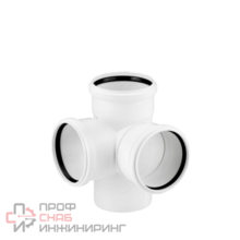 Крестовина Rehau 87° 110-110-110, RAUPIANO Plus, раструб-труба, белый, двухплоскостная