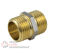 Ниппель латунь Ду15 НР никель Aquasfera 9022-01