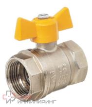 Кран шаровой 11Б27п Dn15 Pn40 газ вр/вр бабочка никель, серия Standart