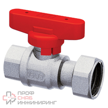 Шаровой кран FAR хром. 1/2'ВР-3/4"накид.гайка бабочка красный