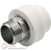 Муфта THERMOLIGHT комбинированная PP-R НР 32х1" под ключ белый (10/70)