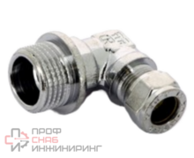 Уголок обжимной Tiemme 10 х 1/2' с наружной резьбой хромированный для медных труб