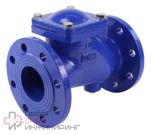 Клапан обратный DN.ru VCB1414N-F Ду200 Ру16 фланцевый, шаровой, со сливной пробкой, корпус - чугун, шар - чугун, уплотнение - NBR
