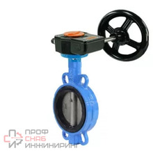 Затвор дисковый поворотный для абразивных сред DN.ru WBV1632E-2W-Fb-H Ду80 Ру16, корпус - чугун QT450, диск - нержавеющая сталь 316L, уплотнение - EPDM, с редуктором DN.ru HAM RQN1-180Z-T40