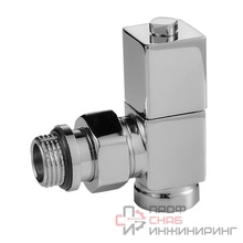 Набор дизайн-вентилей Royal Thermo CUBE угловой (хром) 1/2"