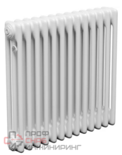 Трубчатый радиатор ТЕПЛОФОРТ двухтрубный, габаритная высота секции 575 мм (межосевое расстояние 500мм)  8 секций, нижнее подключение ½”, термовставка, цвет белый глянец