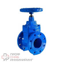 Задвижка с обрезиненным клином Rushwork 100-250-10, DN250, PN10, корпус - GJS-500-7 (GGG50)  клин - GJS-500-7 (GGG50)  уплотнение - EPDM, Ф/Ф, штурвал