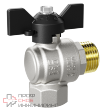 Кран шаровой латунный LD Pride 47.15.В-Н.У.Б Ду15 Ру40 угловой, вн-нр, (бабочка)