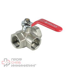 Кран шаровой Valfex латунь Ду3/4" Ру40 ВР трехходовой рычаг 150C (30/6) VF.360.N.034