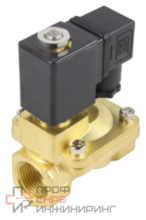 Клапан электромагнитный DN.ru VS400-NT-NC-24VAC 1" Ду25 Ру16 пилотного действия двухходовой, корпус - латунь, присоединение - внутренняя резьба, уплотнение - NBR, нормально-закрытый, катушка - 24В AC