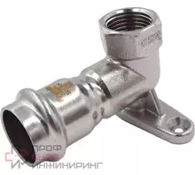 Угольник настенный с креплением ВПр-ВР, 22хG1/2, из нержавеющей стали SUS 304