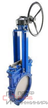 Задвижка шиберная DN.ru GVKN1331N-2W-Fb-R Ду500 Ру10 двусторонняя, межфланцевая, шпиндель - невыдвижной, корпус - чугун GGG40, шибер - нержавеющая сталь 304, уплотнение - NBR, с редуктором, WENZ