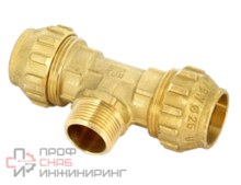 Тройник Tiemme для труб ПНД. с наружной резьбой 20х1/2"х20