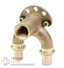 Угольник настенный, В, 20, 16, 1/2, бронза (RX+)  проходной, короткий Rehau