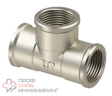 Тройник переходной РосТурПласт, латунь, внутренняя/внутренняя/внутренняя резьба 1 1/4"х1"х1 1/4", никель, RTP