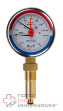 Термоманометр ЭКОМЕРА 160С 0,6МПа Дк80 G1/4"радиальный в/к перех G1/2" L=40мм