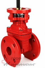 Задвижка клиновая 30ч939р DN.ru GVWN1414E-2W-F Ду80 Ру10/16, фланцевая, корпус - чугун GGG50, уплотнение - EPDM, c ISO-фланцем и невыдвижным голым штоком, цвет - красный, квадрат 14, F10, крутящий момент 28Нм