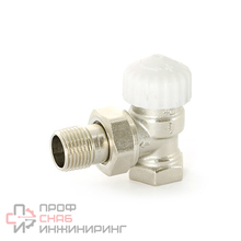 Вентиль термостатический угловой Uni-fitt HВ 3/4", никелированный с разъёмным соединением