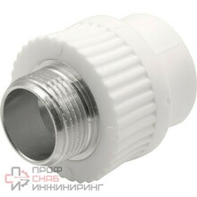 Муфта THERMOLIGHT комбинированная PP-R НР 25х3/4" белый (20/140)