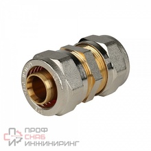 Муфта 20-16 General Fittings 5300 обжим-обжим, латунь никелированная