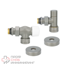 Комплект радиаторных клапанов Varmega №3, 1/2" x 3/4"EK, осевой, серый,