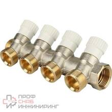 Коллектор распределительный Stout SMB никелированный 3/4 3/4ЕК 4 выхода