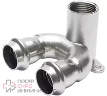 Угольник проходной настенный с креплением ВПр-ВР, 18хG3/4, из нержавеющей стали SUS 304